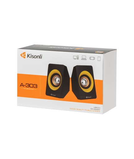 Тонколони Kisonli A-303, 2x3W, USB, Различни цветове - 22161