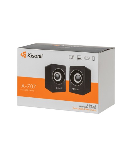 Тонколони Kisonli A-707, 2x3W, USB, Черен - 22162