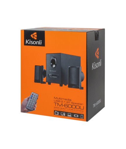 Тонколони Kisonli TM-5000U, Bluetooth, 5W+2x3W, USB, Черен - 22149