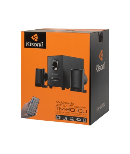 Тонколони Kisonli TM-6000U, Bluetooth, 5W+2x3W, USB, Черен - 22150