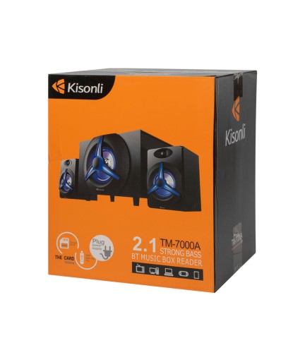 Тонколони Kisonli TM-7000A, Bluetooth, 15W+2x5W, 220V, Черен - 22148