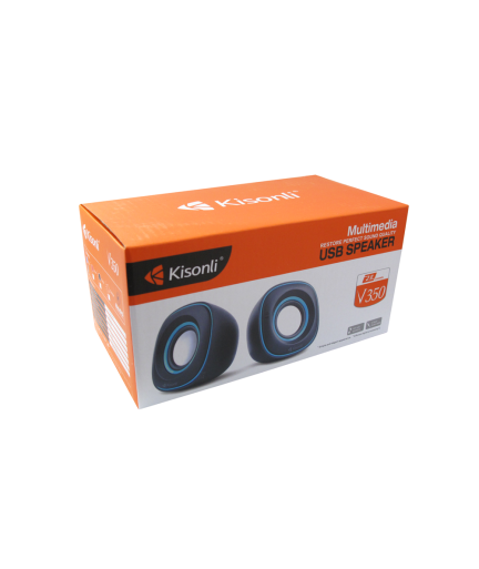 Тонколони, Kisonli V350, 2x3W, USB, Черен- 22061