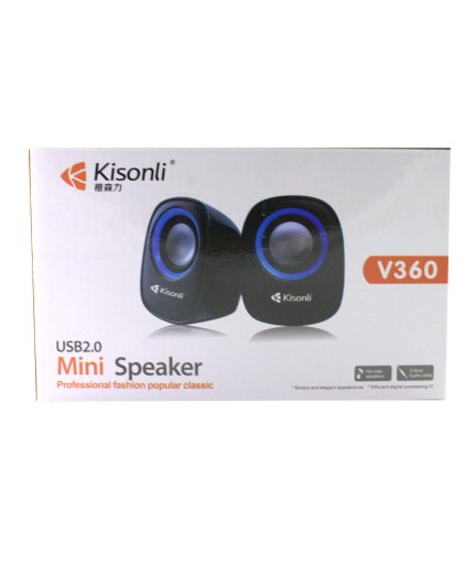 Тонколони Kisonli V360, 1.5W*2, USB, Различни цветове - 22046