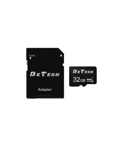 Карта памет DeTech Micro SDHC-I, 32GB, Class 10 + Адаптер - 62044