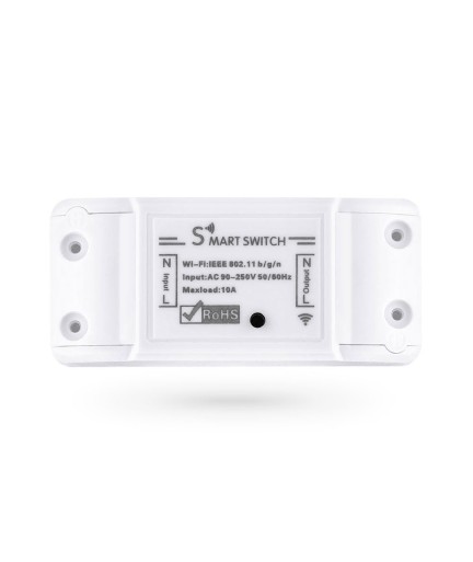 Смарт превключвател No brand PST-WF-S1, 1 канал, 220V, 10A, Wi-Fi, Tuya Smart, Бял - 91019