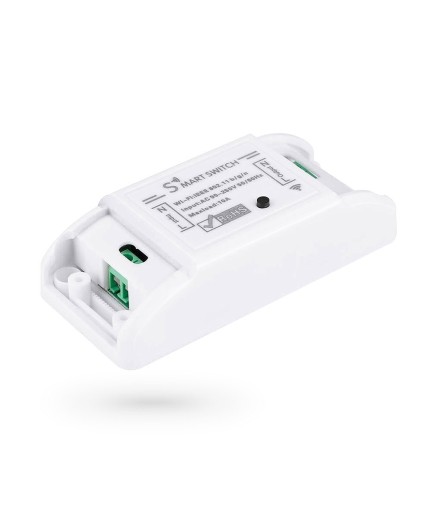 Смарт превключвател No brand PST-WF-S1, 1 канал, 220V, 10A, Wi-Fi, Tuya Smart, Бял - 91019