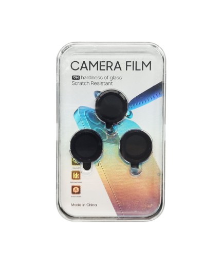 Стъклен протектор за камера DeTech, за iPhone 14 Pro / 14 Pro Max, Черен - 52713