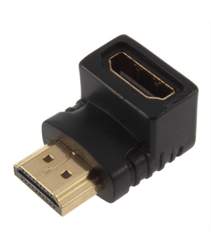 Преходник No brand, HDMI F - HDMI M, Ъглов, Черен - 17121