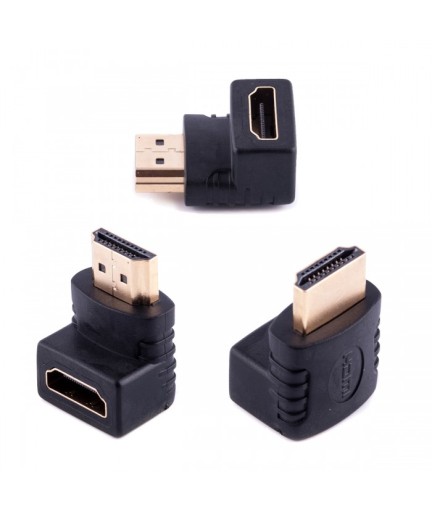 Преходник No brand, HDMI F - HDMI M, Ъглов, Черен - 17121