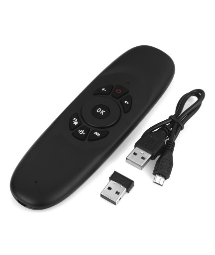 Универсално дистанционно No brand C120, Air mouse, USB 2.4GHz, Микрофон, Черен - 13052