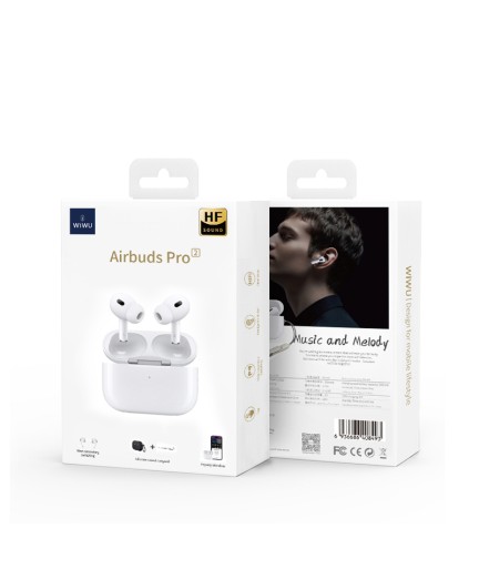 Bluetooth слушалки WiWu Airbuds Pro 2, ANC, Бял – 20727