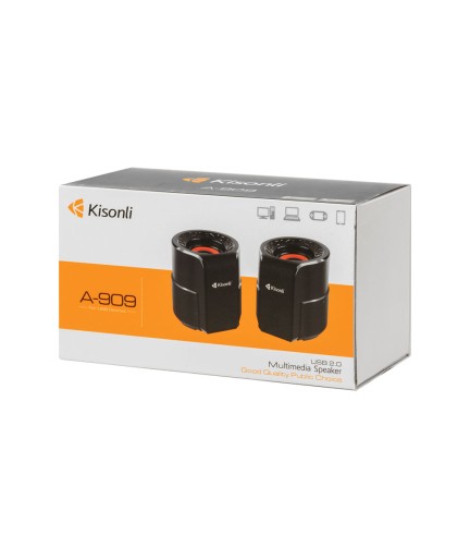 Тонколони Kisonli A-909, 2x3W, USB, Черен - 22160