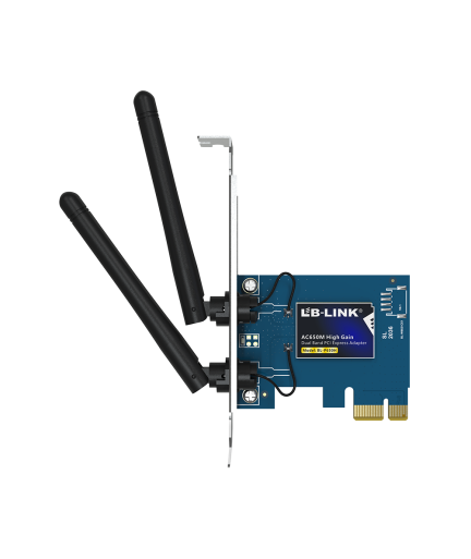 Безжичен мрежов адаптер LB-LINK BL-P650H, PCI-E, 650Mbps, 2.4/5Ghz, 2 x 6dBi, Син - 19048