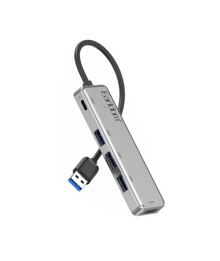 USB хъб Earldom ET-HUB12, USB 2.0, 5 Порта, Сив - 12069