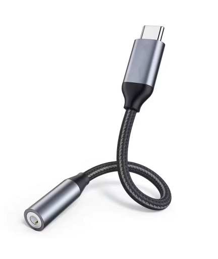 Преходник DeTech, USB-C – 3.5mm (F), Сив - 17833