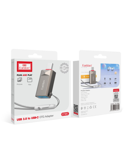 Преходник Earldom ET-OT88C, USB3.0 към Type-C, OTG, Сив - 40360