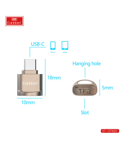 Четец за карти Earldom ET-OT92C, Type-C, Различни цветове - 40358
