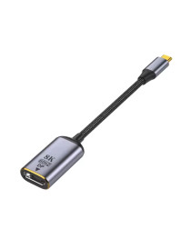 Преходник DeTech, USB-C – DP, 8K, 60Hz, Сив - 17840