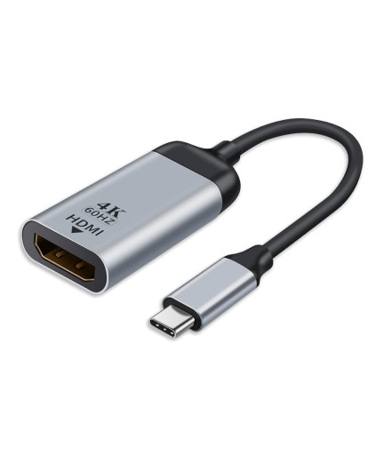 Преходник DeTech, USB-C – HDMI 4K, 60Hz, Сив - 17835