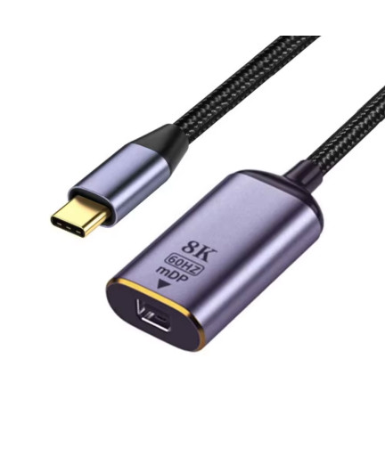 Преходник DeTech, USB-C – Mini DP, 8K, 60Hz, Сив - 17839