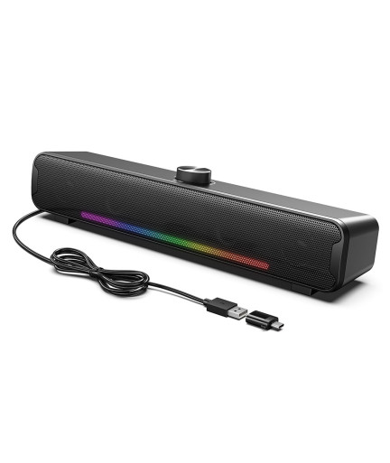 Тонколона Onikuma L16, 2x5W, Bluetooth, USB, RGB, Черен - 22218