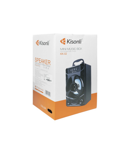 Тонколона Kisonli KK-02, Bluetooth, USB, SD, FM, Черен - 22134