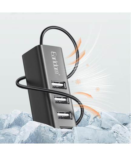 USB хъб Earldom ET-HUB14, USB 2.0, 4 Порта, Черен - 12067