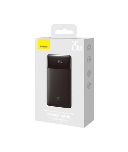 Преносима батерия Baseus Bipow, 20000mAh, 25W, С Type-C кабел, Черен - 87089