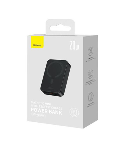 Преносима батерия Baseus Magnetic Mini Wireless, 20000mAh, 20W, С Type-C кабел, Черен - 87088