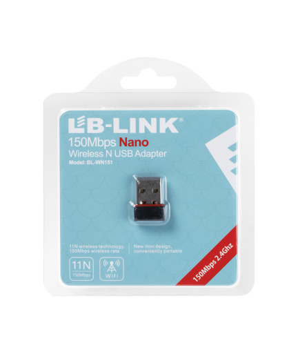 Безжичен мрежов адаптер LB-LINK BL-WN151FD, USB, 150Mbps, Черен - 19044