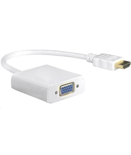 Преходник No brand, HDMI M - VGA F, 0.15м, Бял - 18153