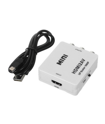 Конвертор, No brand, HDMI към AV (3RCA), Бял - 18301