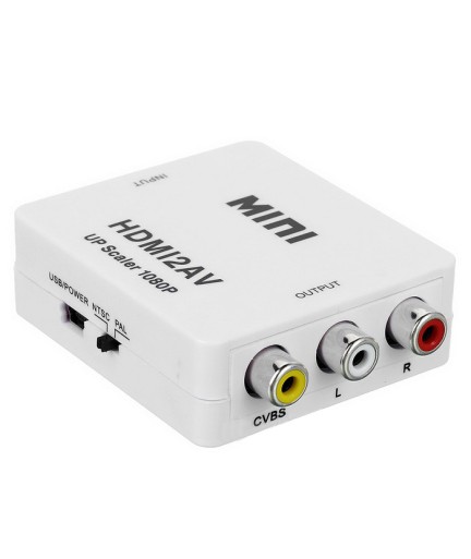 Конвертор, No brand, HDMI към AV (3RCA), Бял - 18301