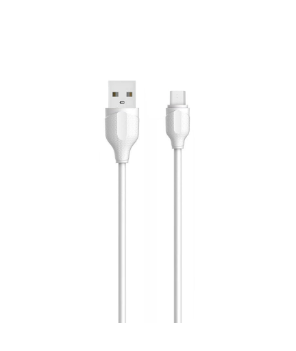 Кабел за данни LDNIO LS372, Micro USB, 2.0m, Бял - 40073