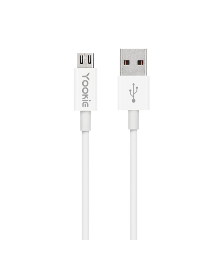 Кабел за данни Yookie CB1, Micro USB, 2.0m, Бял - 40146