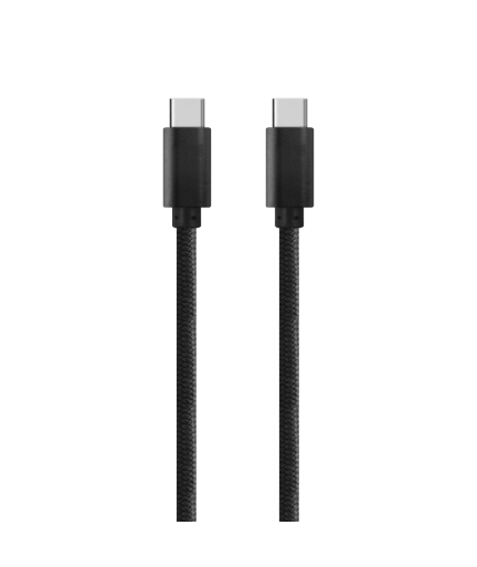 Кабел за данни DeTech, USB Type-C - USB Type-C 2.0, 1.0m, С оплетка, Черен - 14966