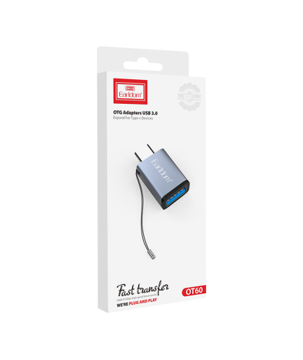 Преходник Earldom ET-OT60, USB F 3.0 към Type-C, OTG, Сив - 40212