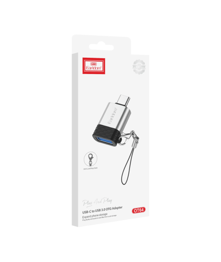 Преходник Earldom ET-OT64, USB F към Type-C, OTG, Сребрист - 40209