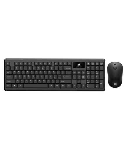 Комплект мишка и клавиатура Fude 1600, Безжични, Черен - 6116