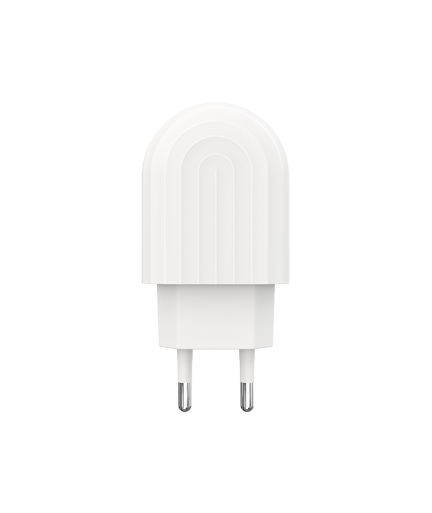 Мрежово зарядно устройство DeTech DE-28i, 5V/2.1A, 220V,1 x USB, С Lightning кабел, 1.0m, Бял - 14134